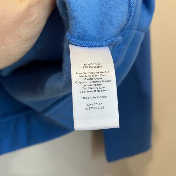 Talbots XS Blue Button Shoulder Pullover Preppy Cotton Blend Sweater - Picture 5 of 8